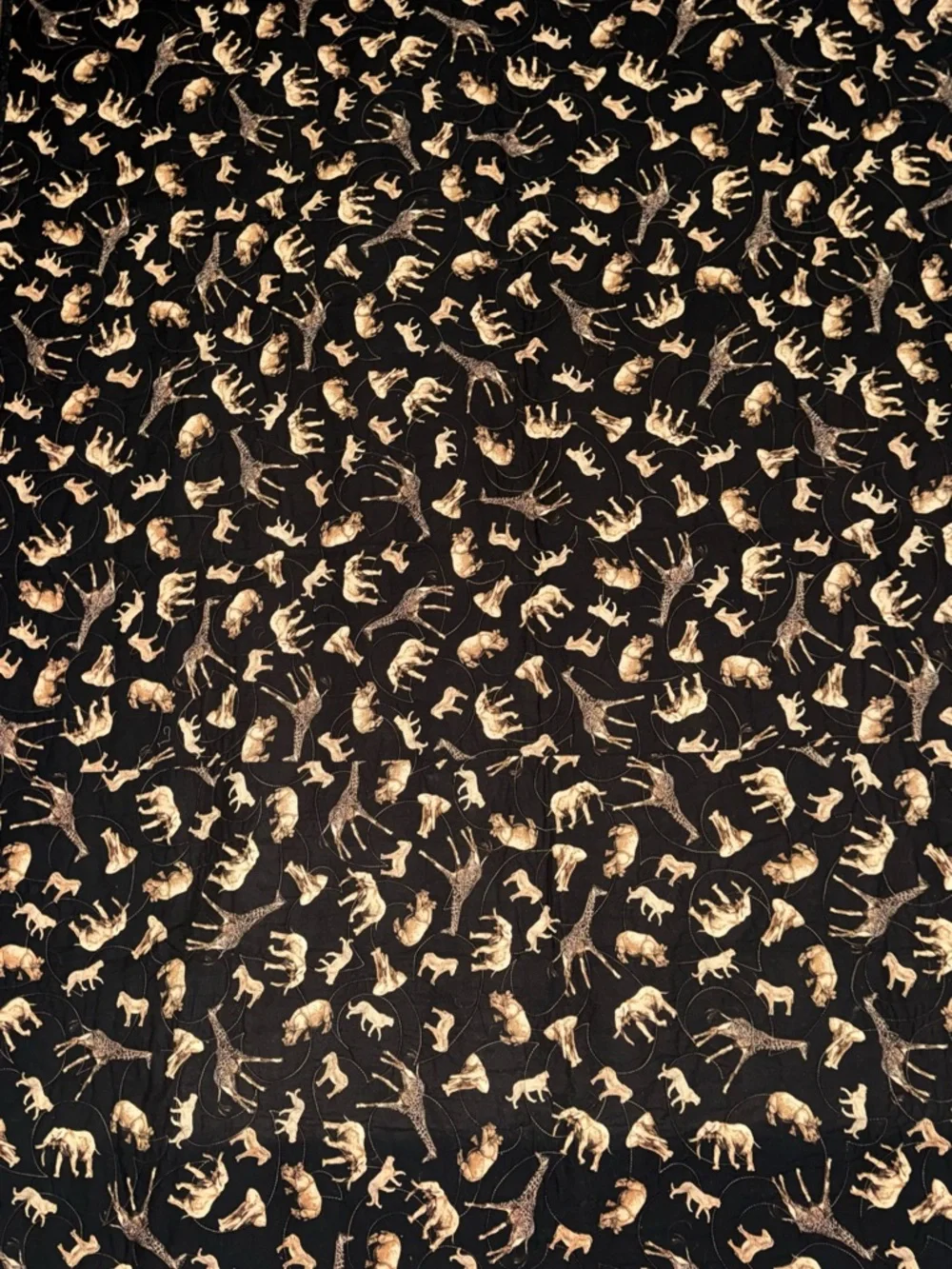 Safari Patchwork Quilted Throw - Green, Tan, Brown